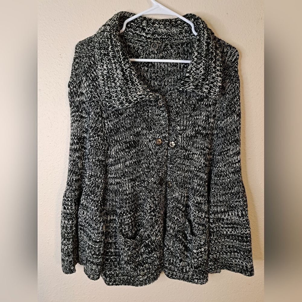 One Girl Who button up sweater cardigan size XL
